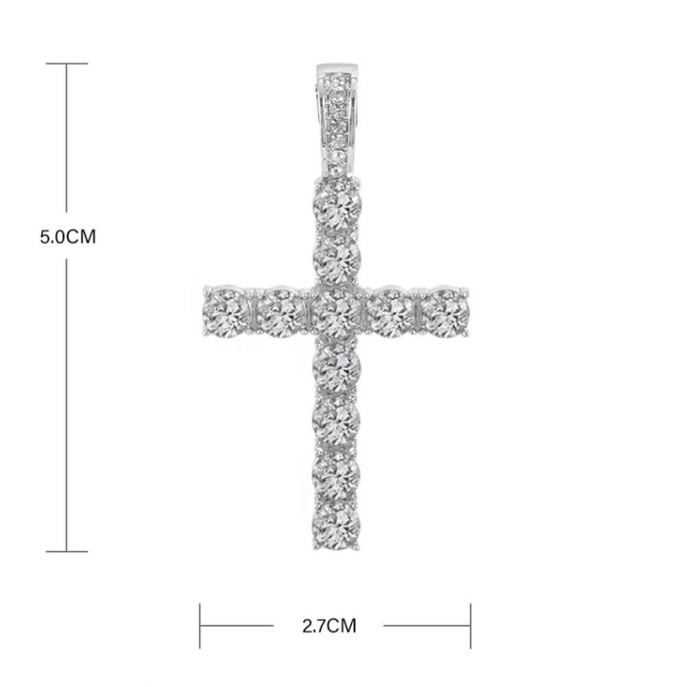 Iced-Out Cross Pendant Necklace - Image 5