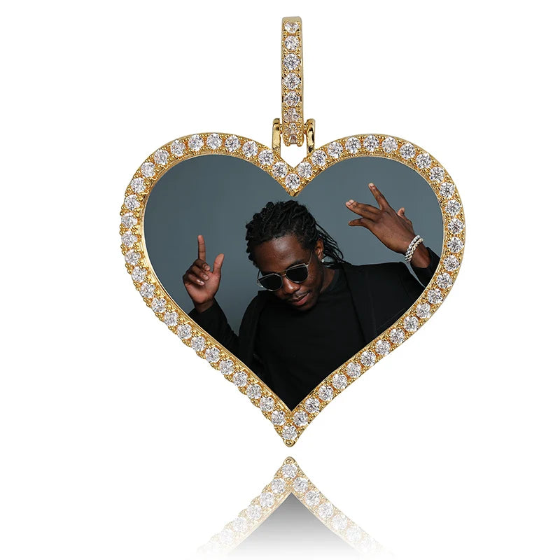 TOPGRILLZ Custom Photo Heart Medallion – Men's Hip-Hop Pendant with 4mm Tennis Chain - Image 9