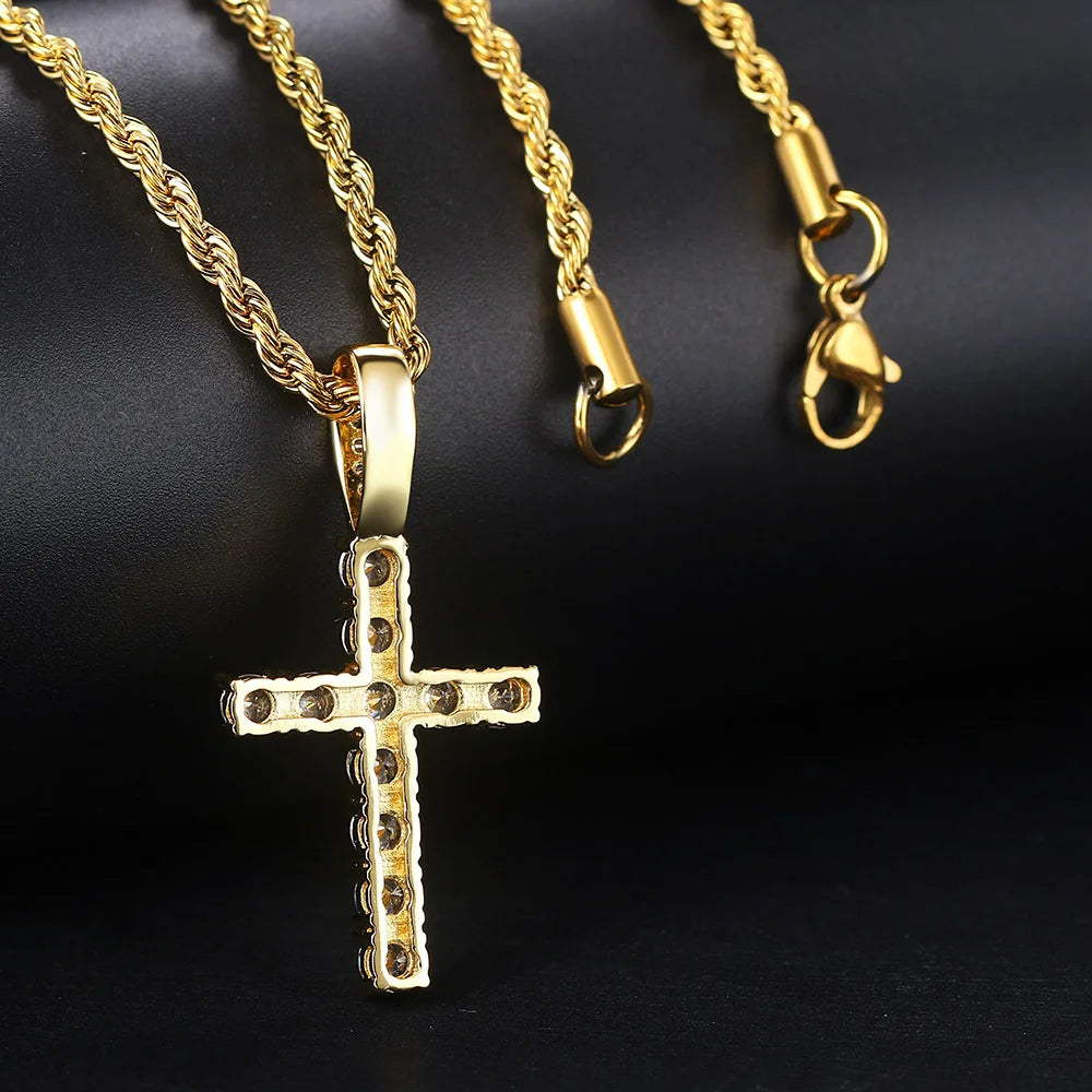 Hip Hop Cross Pendant Necklace for Women & Men - Image 4