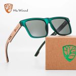 HU WOOD Polarized Square Sunglasses – High-Quality UV400 Eyewear for Men’s Driving & Sports