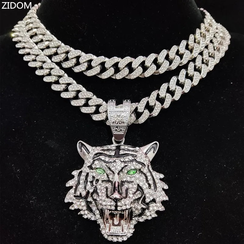 Hip Hop 3D Tiger Pendant Necklace