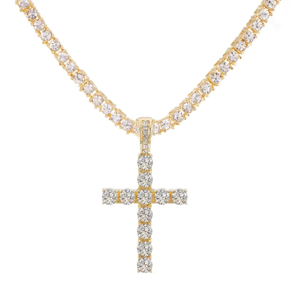 Iced-Out Cross Pendant Necklace - Image 10