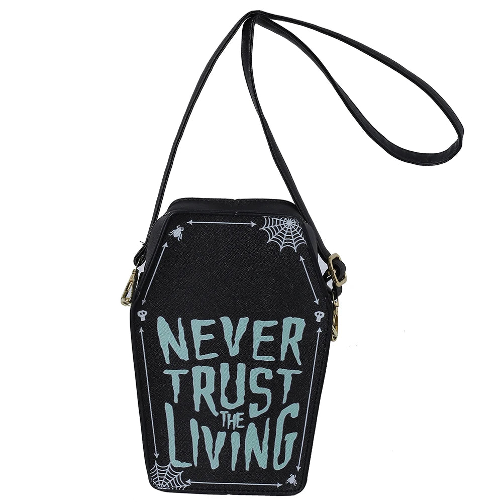 Gothic Coffin-Shaped Crossbody Bag – PU Leather Shoulder Purse for Women & Halloween Cosplay - Image 4