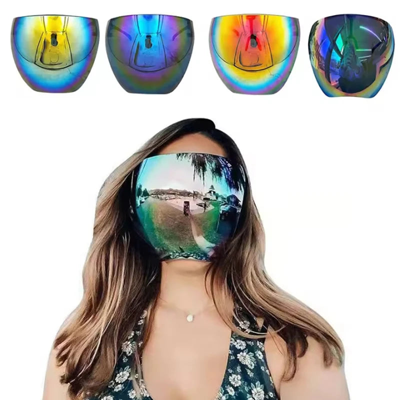 Full Face Shield Cycling Sunglasses – Spherical Lens Safety Goggles for Men & Women