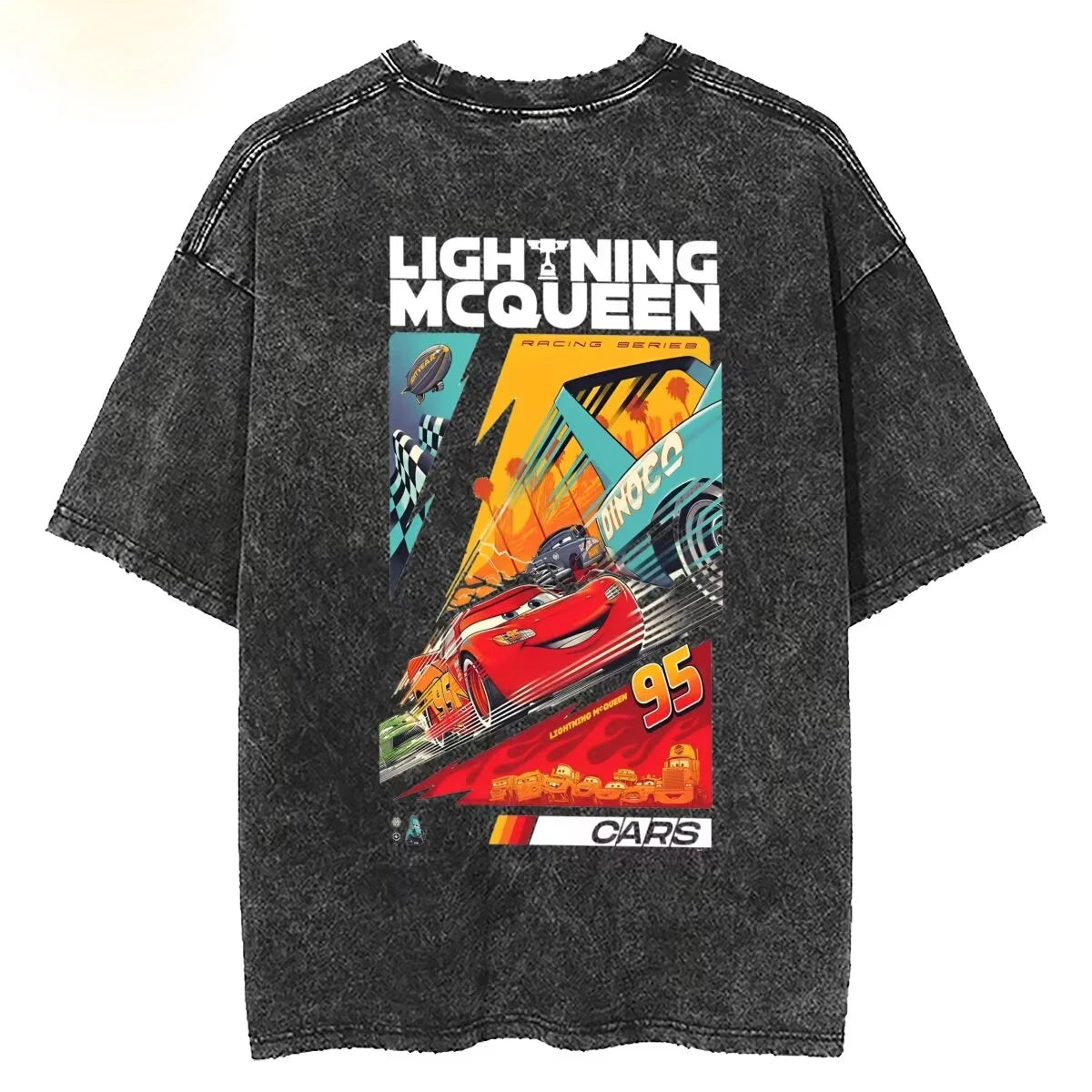 Washed Lightning McQueen "Cars 95" Vintage T-Shirt - Image 3