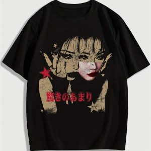 Japan Portrait Graphic T-Shirt – Unisex Oversized Cotton Streetwear Tee (Up to 4XL)