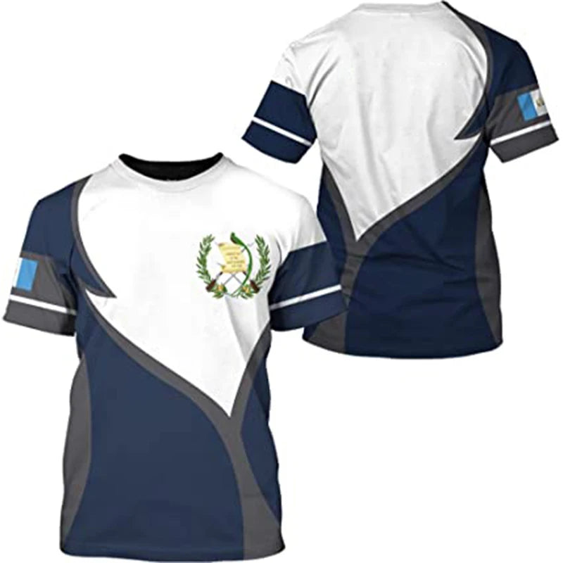 3D Printed Guatemala Flag T-Shirt – Oversized Streetwear Tee for Men - Image 2