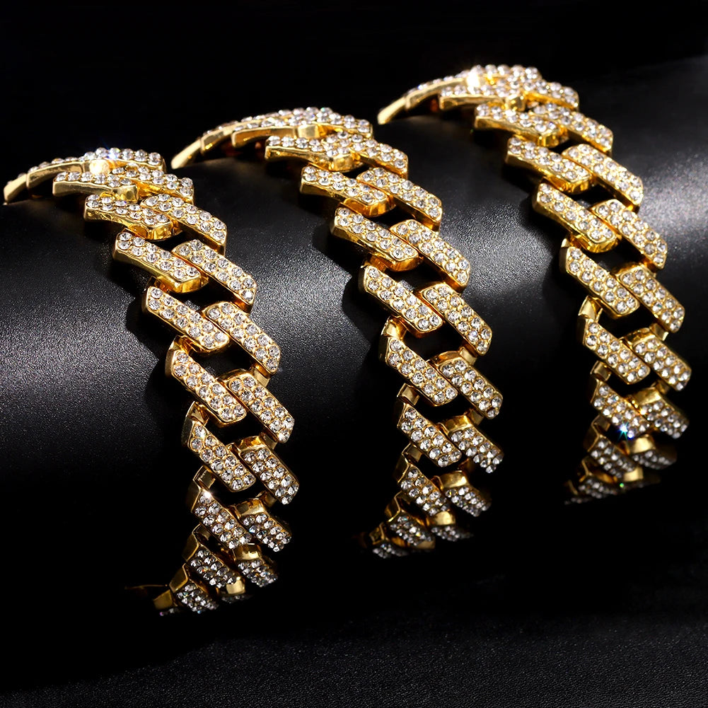 Iced Out Bling AAA Rhinestones Prong Cuban Link Chain - Image 6