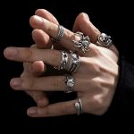 Punk Gothic Skeleton Ring Set