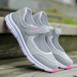 Women’s Breathable Vulcanized Sneakers – White Mesh Casual Walking & Work Shoes