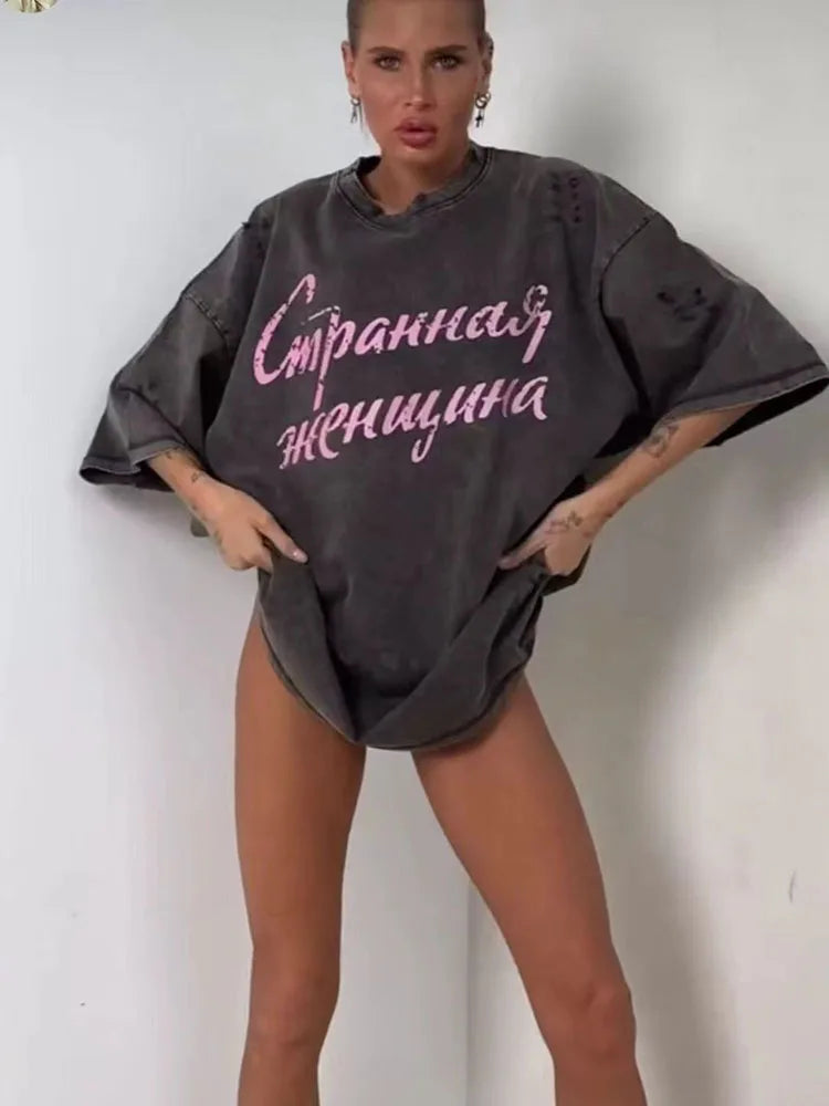 Vintage Plus Size Letter Print T-Shirt – Oversized Streetwear Tee (Up to 3XL) - Image 5