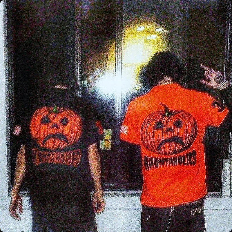 Y2K Haunted Gothic Embroidered Polo Shirt – Unisex Punk Streetwear Lapel Tee