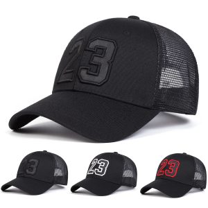 Unisex “23” Embroidered Mesh Baseball Cap – Adjustable Snapback Hat for Spring & Summer Street Style
