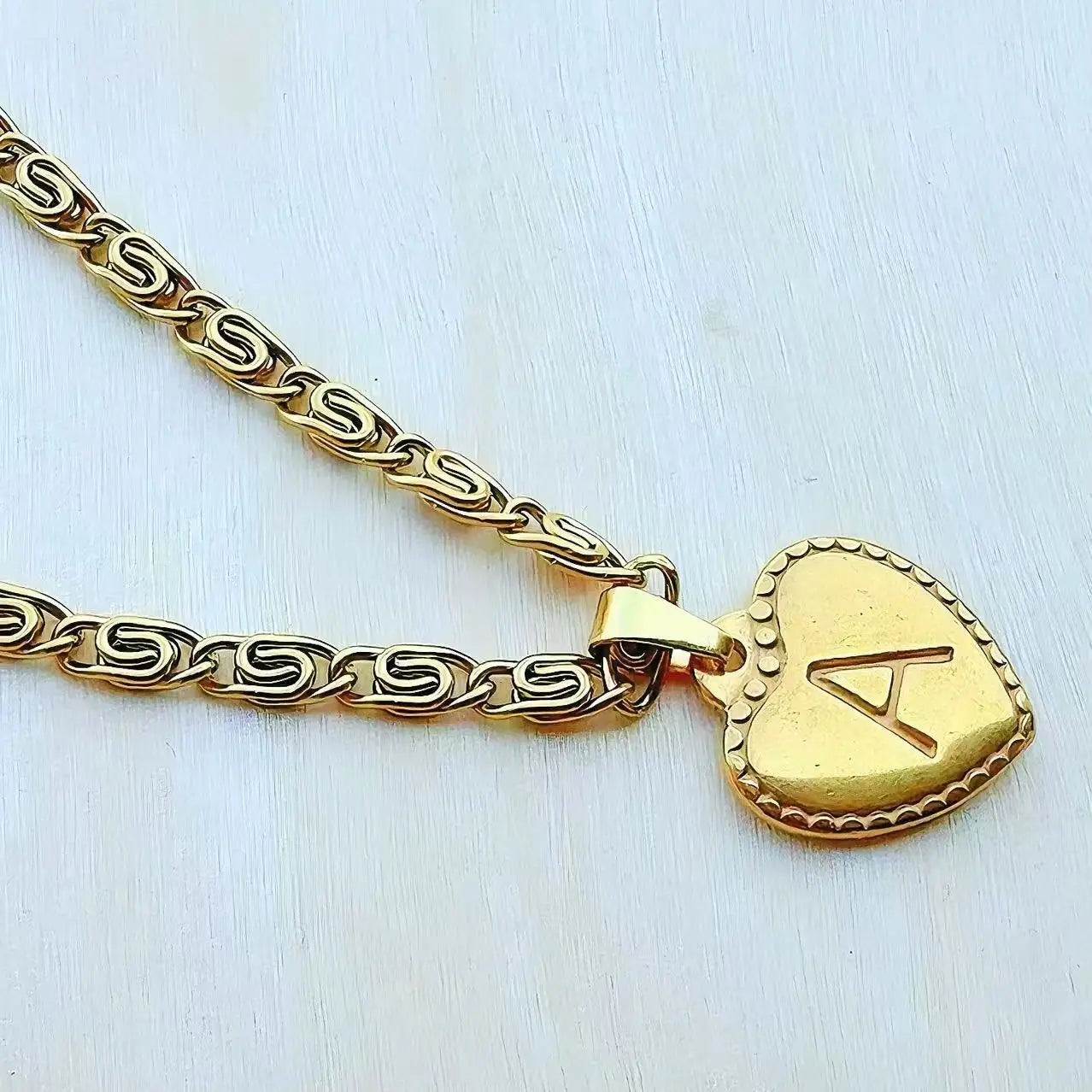 316L Stainless Steel Initial Necklace – Letter Heart Pendant Chain for Women - Image 5