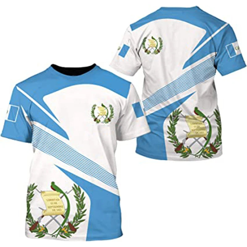 3D Printed Guatemala Flag T-Shirt – Oversized Streetwear Tee for Men - Image 4