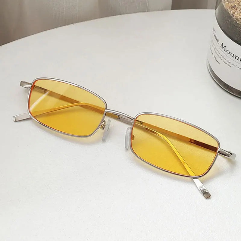 Fashion Small Rectangle Sunglasses – Vintage Metal Frame Eyewear for Men & Women - Image 9