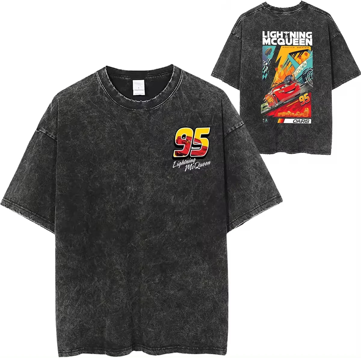 Washed Lightning McQueen "Cars 95" Vintage T-Shirt - Image 6