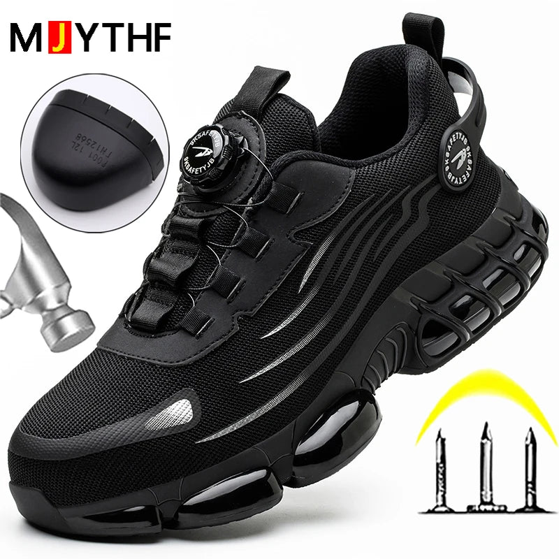 Rotating Button Safety Work Shoes for Men – Anti-Smash & Anti-Puncture Protective Boots - Image 2
