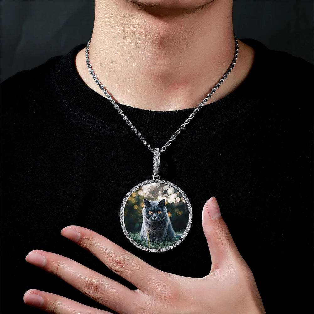 TOPGRILLZ Custom Photo NFT Pendant – Oversized Round Necklace for Digital Art & Hip Hop Style - Image 3