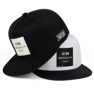 BROOKLYN Cotton Snapback Hat – Unisex Adjustable Trucker Cap with Leather Label