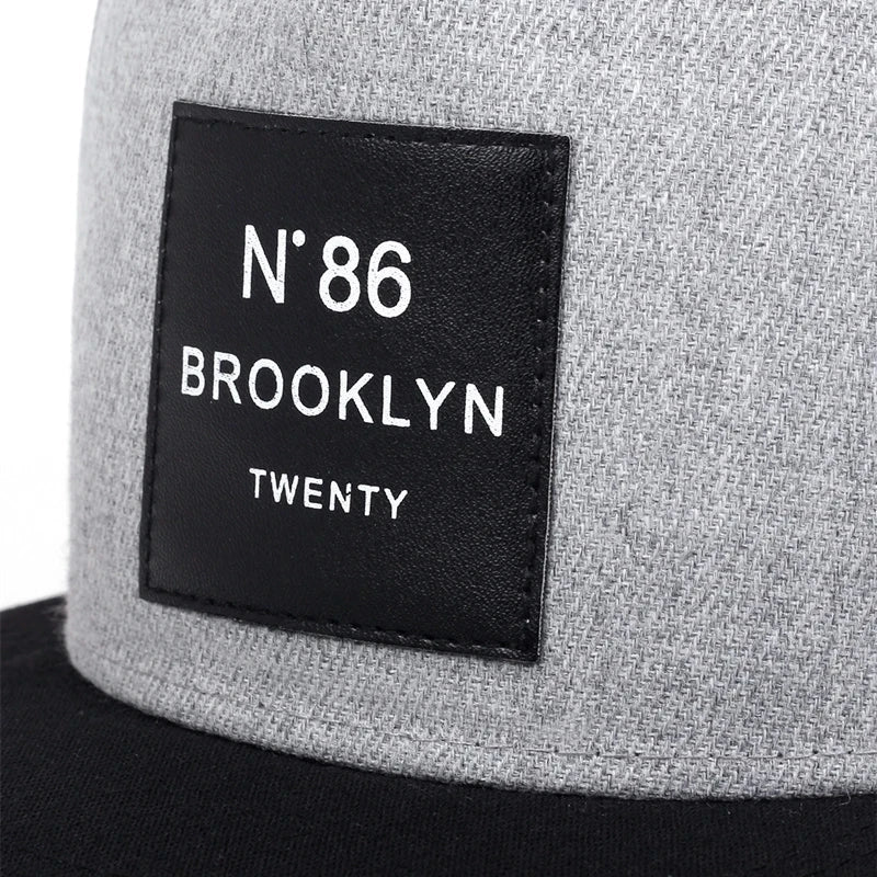 BROOKLYN Cotton Snapback Hat – Unisex Adjustable Trucker Cap with Leather Label - Image 3