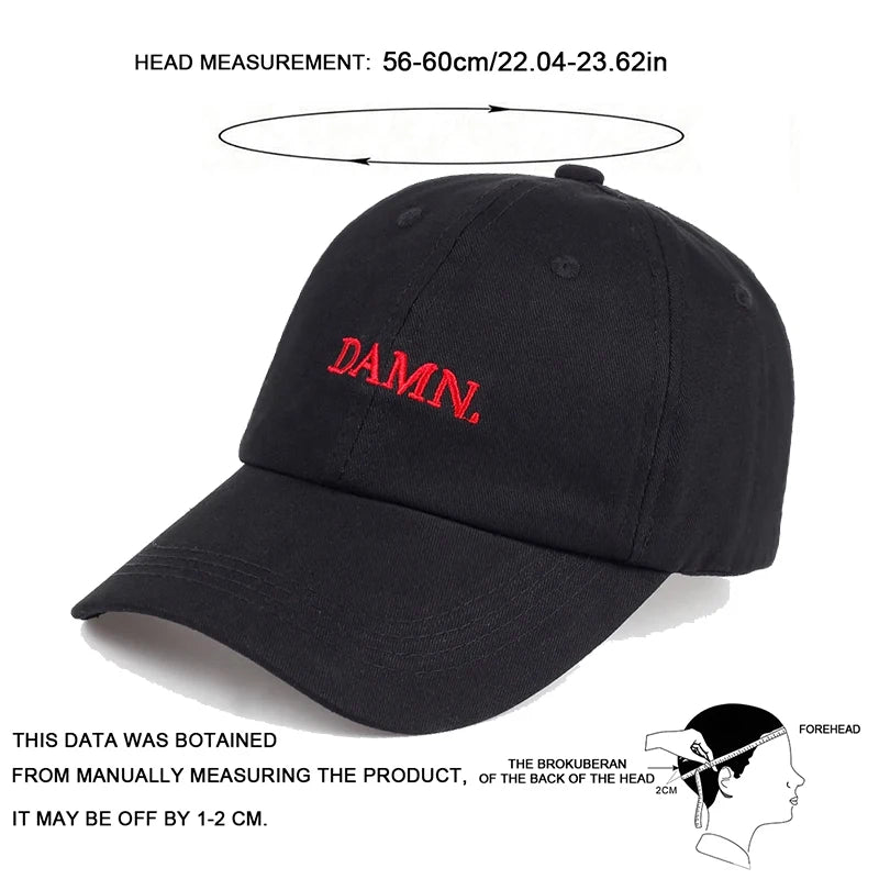 Unisex DAMN Letter Embroidery Baseball Caps Spring Autumn Outdoor Sunscreen Hat Adjustable Casual Trucker Hats - Image 4