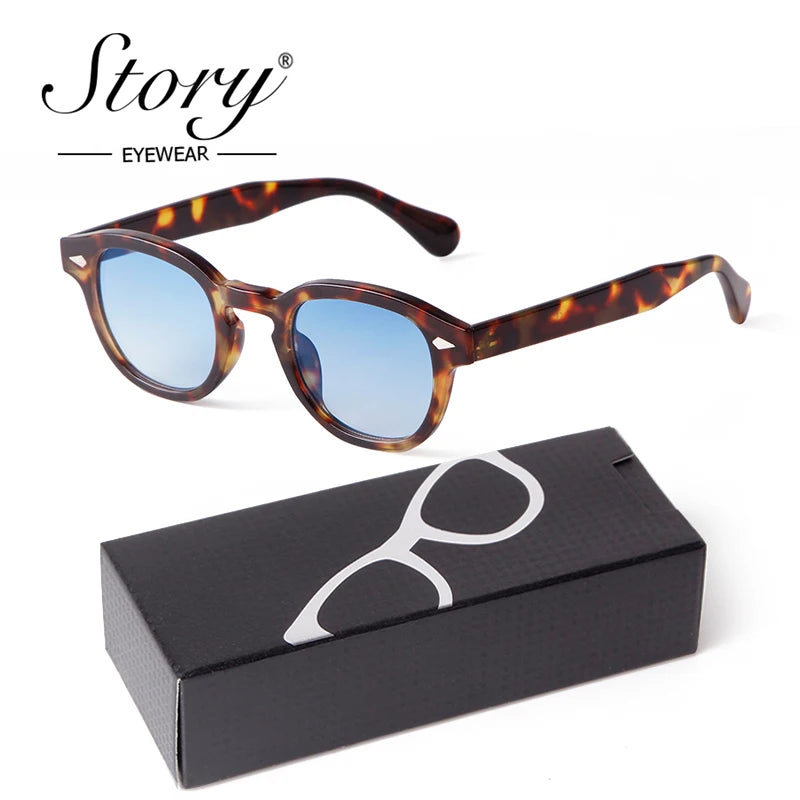 Fashion Gradient Blue Small Round Sunglasses – Unisex Vintage-Inspired Designer Eyewear - Image 2