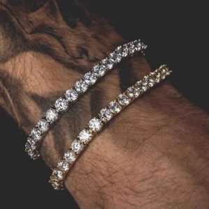 Hip Hop Iced Out Tennis Bracelet for Men – 3/4/5mm Cubic Zirconia Streetwear Jewelry