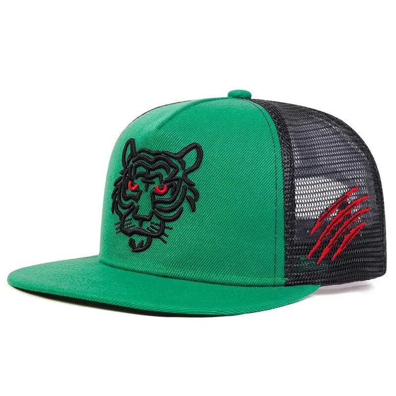 Tiger Embroidery Mesh Baseball Cap – Unisex Hip-Hop Snapback Hat for Spring & Summer - Image 5