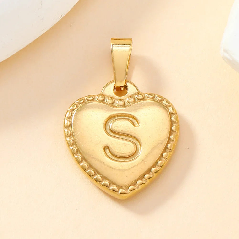 316L Stainless Steel Initial Necklace – Letter Heart Pendant Chain for Women - Image 13