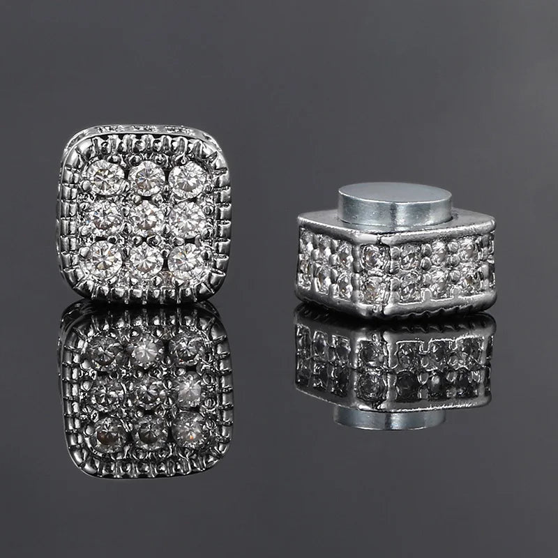 Ice Out Magnetic Fake Earrings – Non-Piercing Hip Hop Rock Jewelry for Men & Women - Image 6
