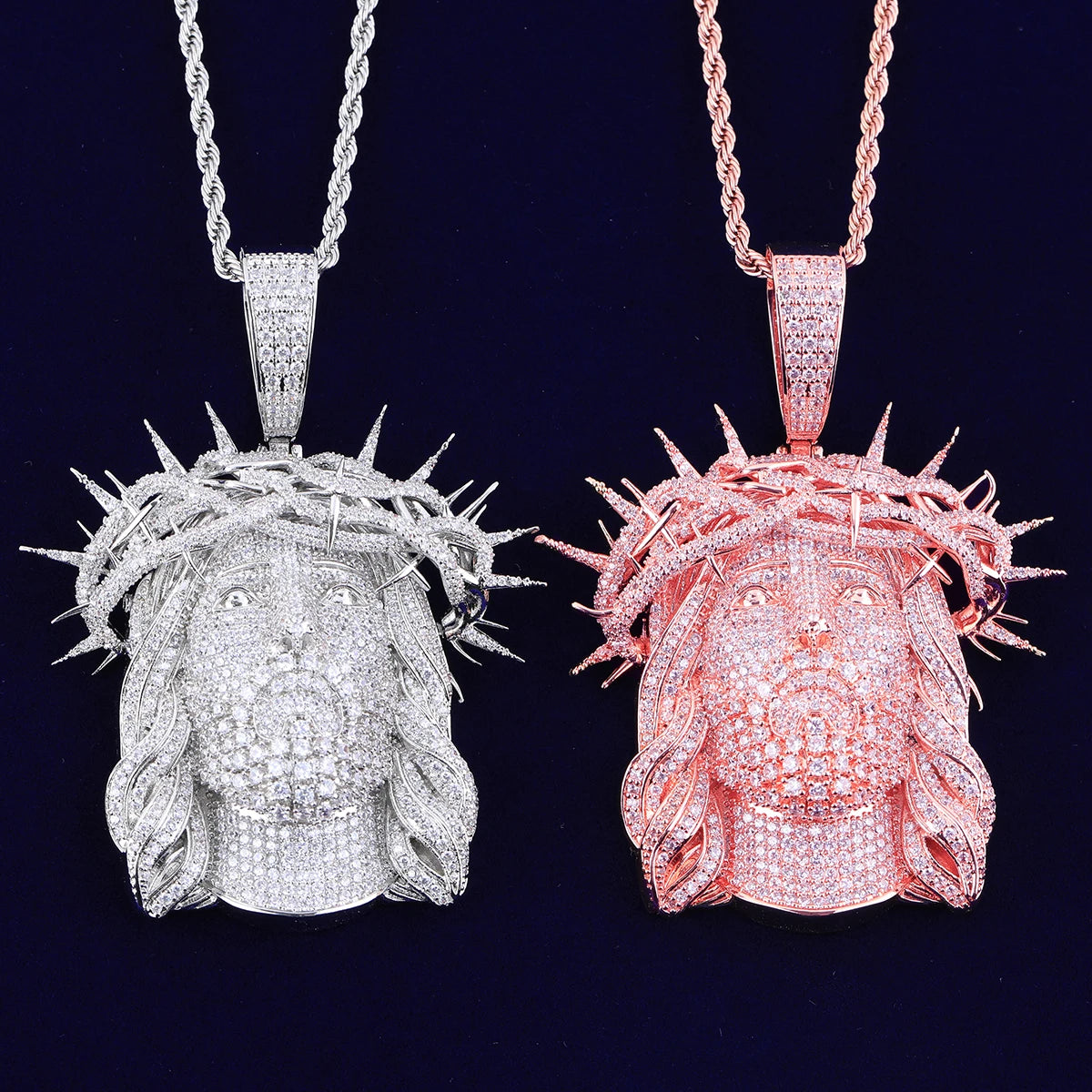 Bubble Letter Iced Out “Ratten Jesus” Pendant – Prong-Set Cubic Zirconia Hip Hop Necklace for Men - Image 6